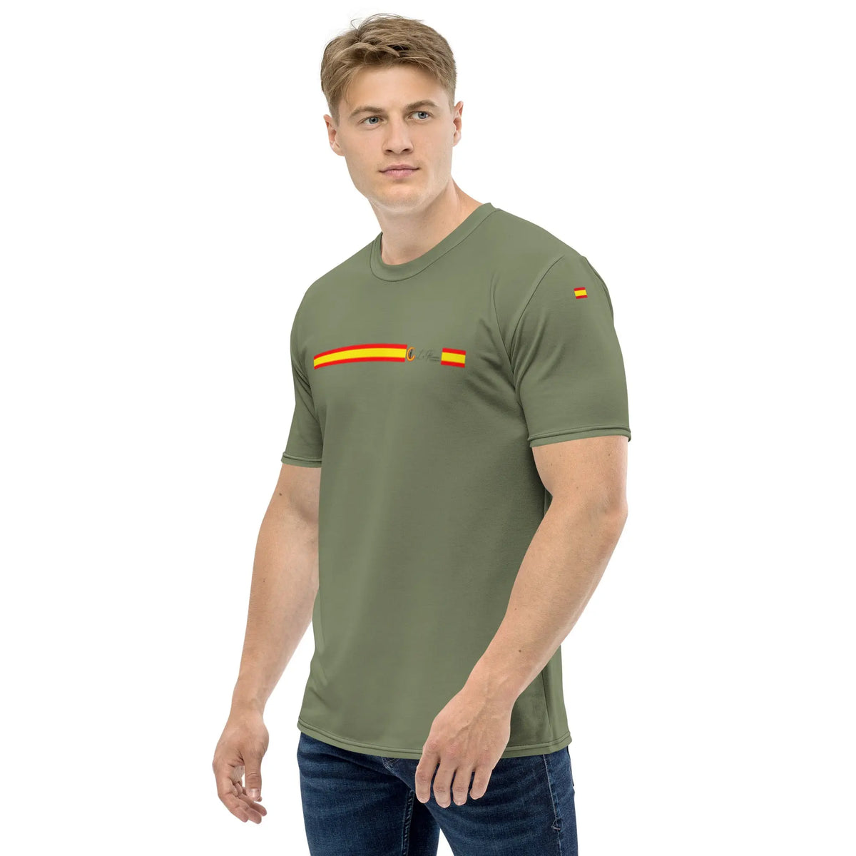 Camiseta Bandera de Espana hombre verde