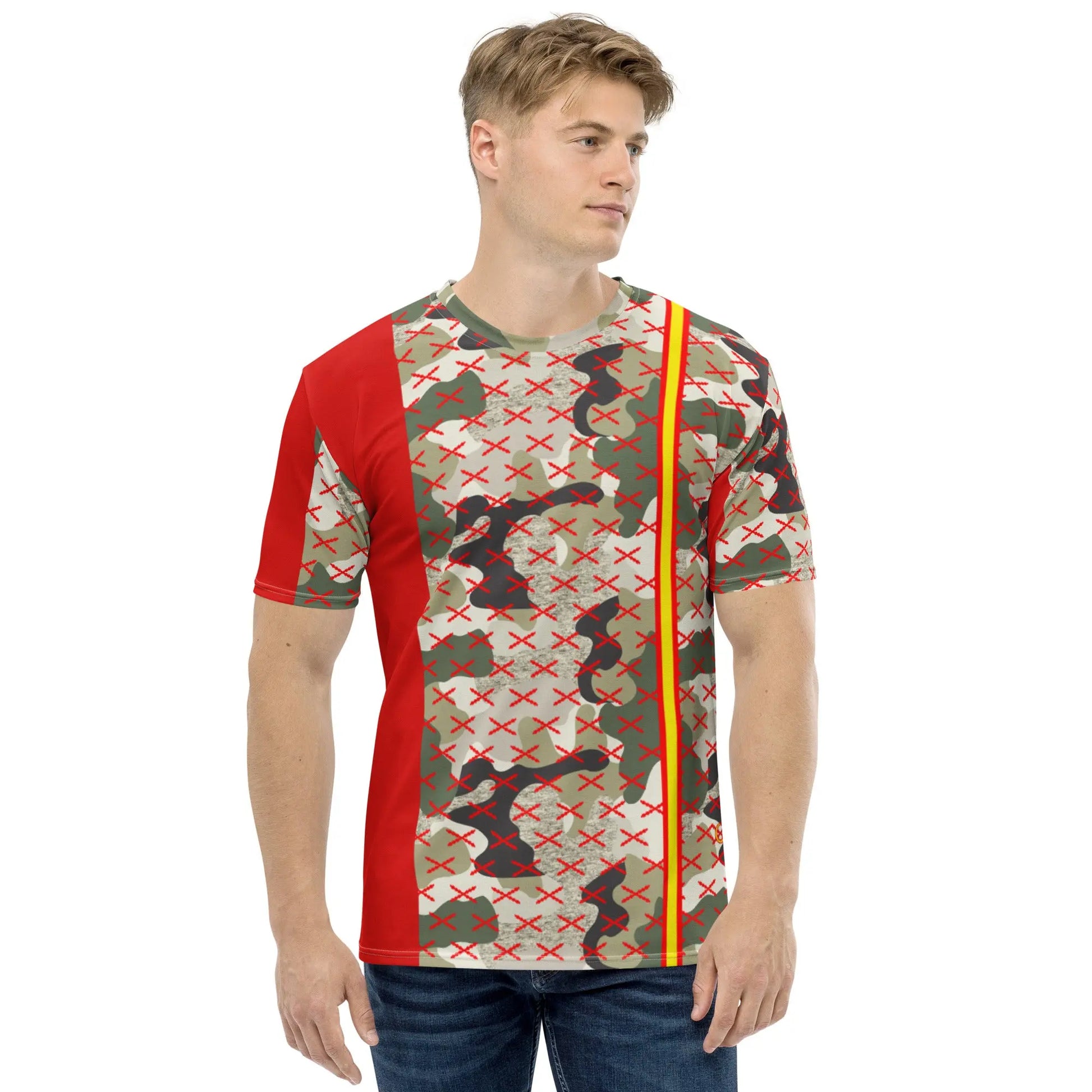 Comprar Camiseta Camuflaje Cruz de Borgoña hombre Bandera España La Flamenca de Borgoña Patricia Muñoz VOX