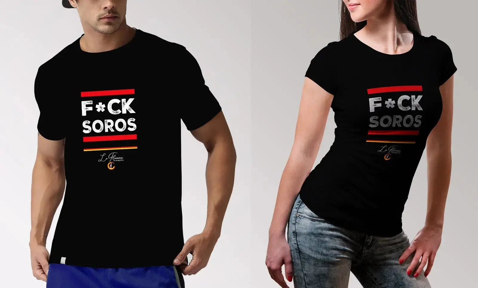 Comprar Camiseta F*CK SOROS Bandera España La Flamenca de Borgoña Patricia Muñoz VOX
