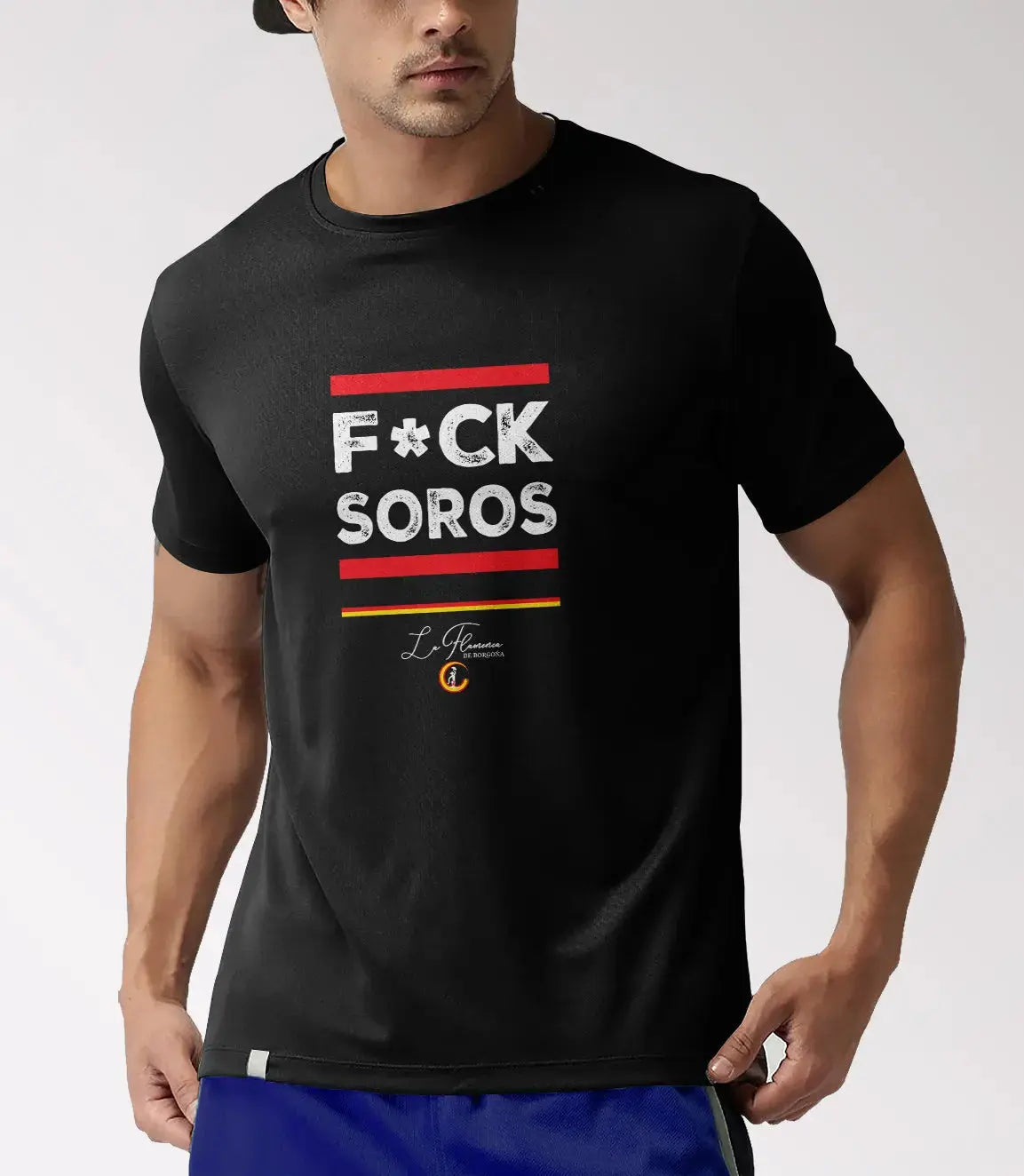 Comprar Camiseta F*CK SOROS Bandera España La Flamenca de Borgoña Patricia Muñoz VOX