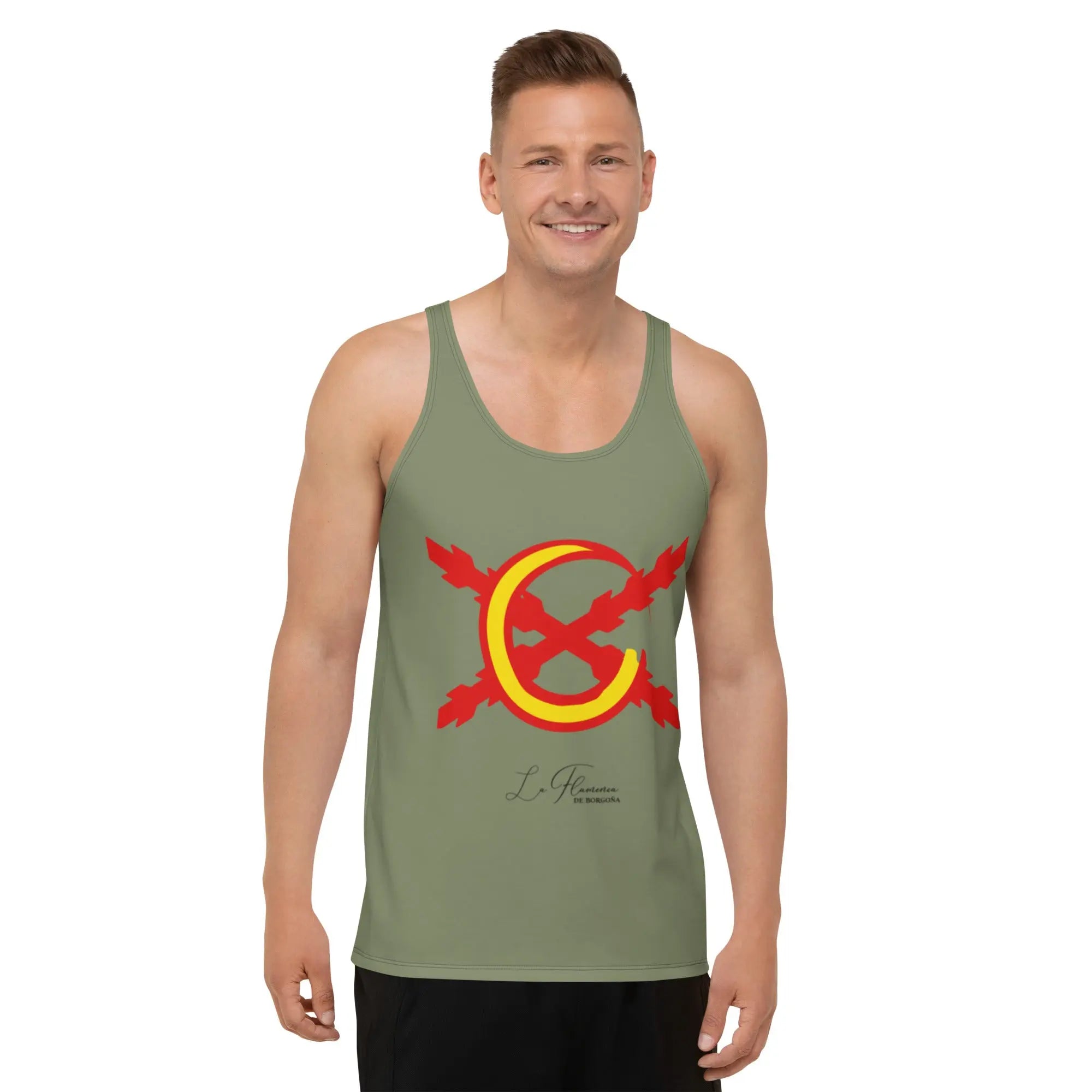 Comprar Camiseta La Flamenca de Borgoña de tirantes unisex Bandera España La Flamenca de Borgoña Patricia Muñoz VOX