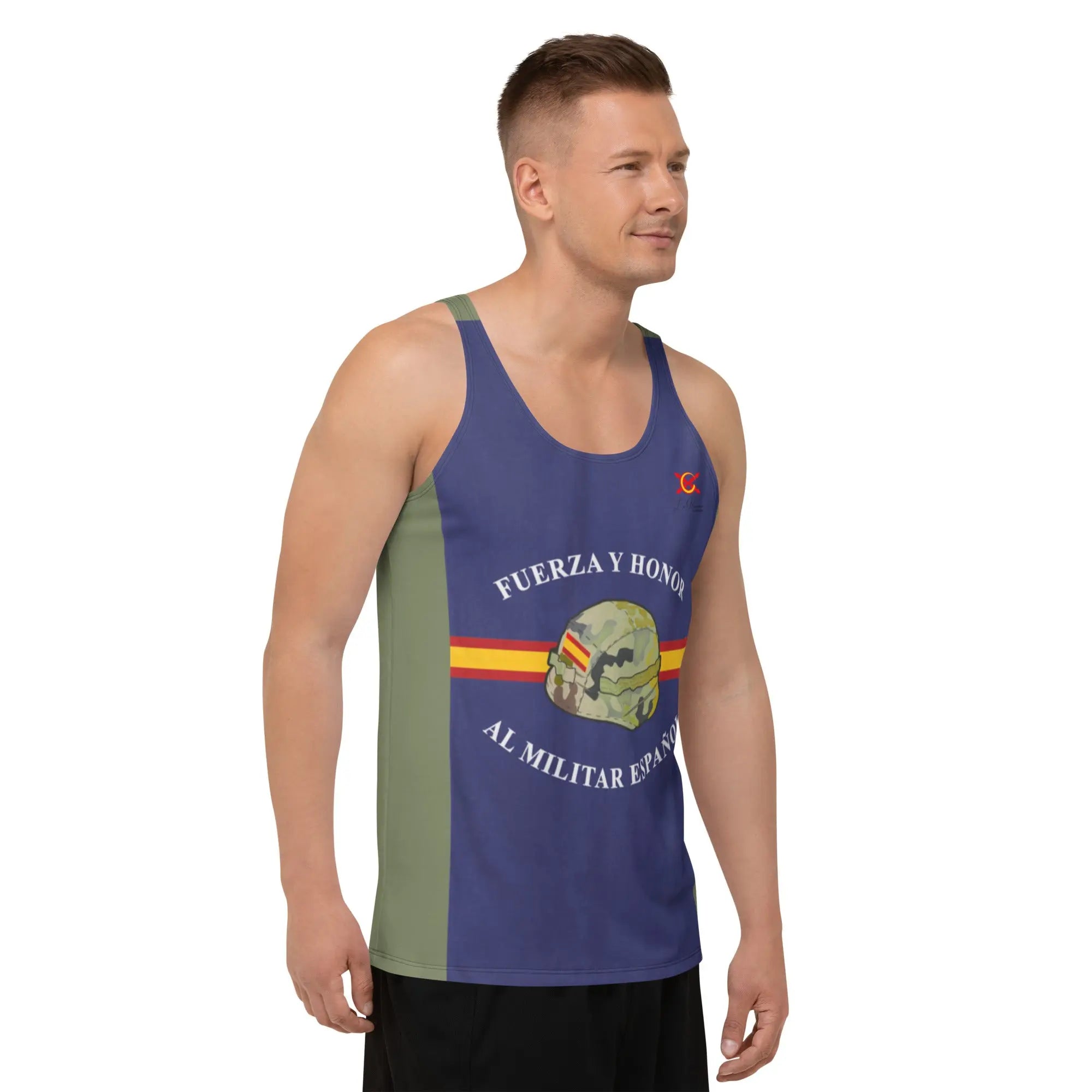 Comprar Camiseta Militar español de tirantes unisex Bandera España La Flamenca de Borgoña Patricia Muñoz VOX