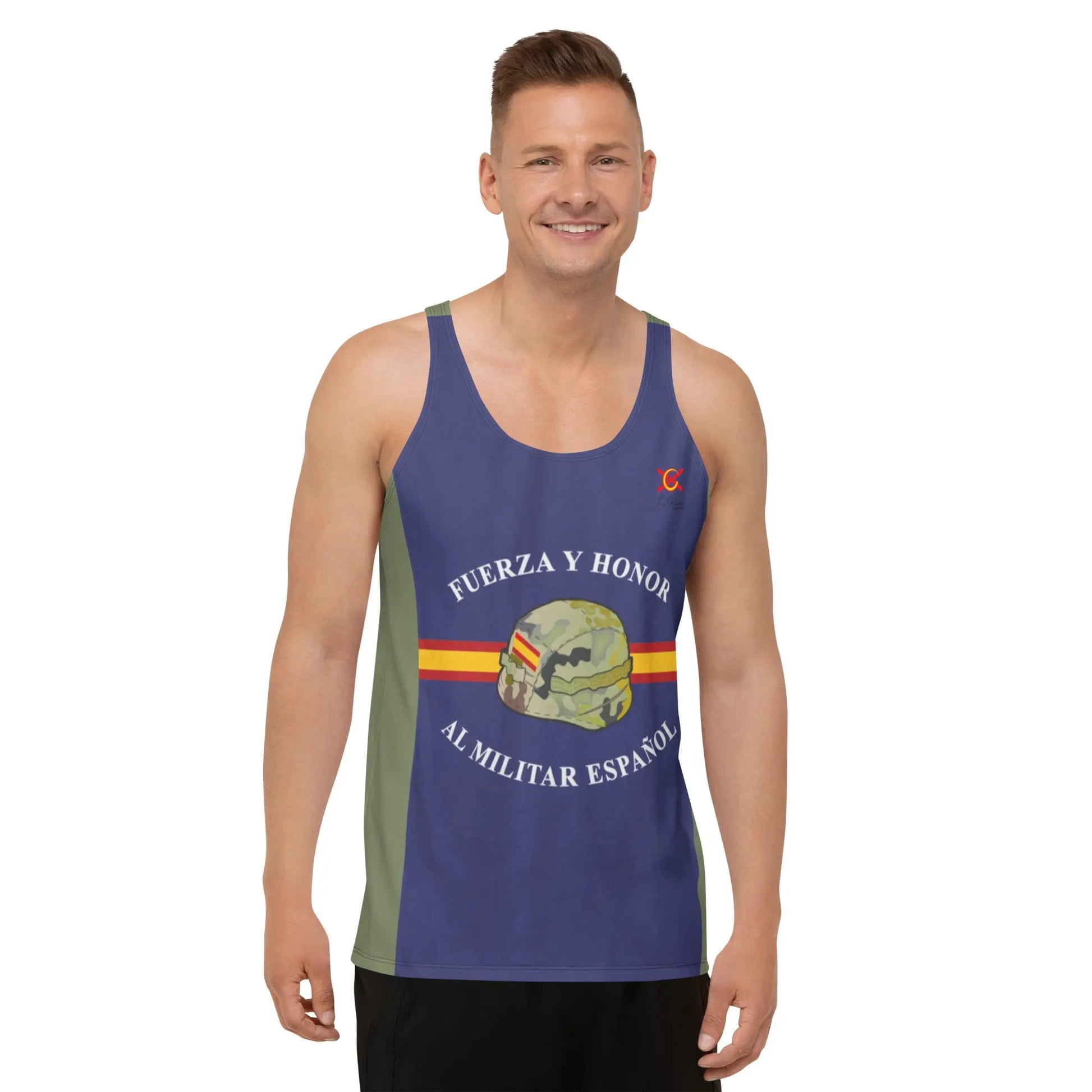 Comprar Camiseta Militar español de tirantes unisex Bandera España La Flamenca de Borgoña Patricia Muñoz VOX