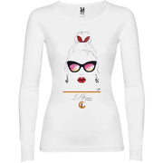 Comprar Camiseta Mujer Flamenca con gafas de lunares Bandera España La Flamenca de Borgoña Patricia Muñoz VOX