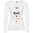 Comprar Camiseta Mujer Flamenca con gafas de lunares Bandera España La Flamenca de Borgoña Patricia Muñoz VOX