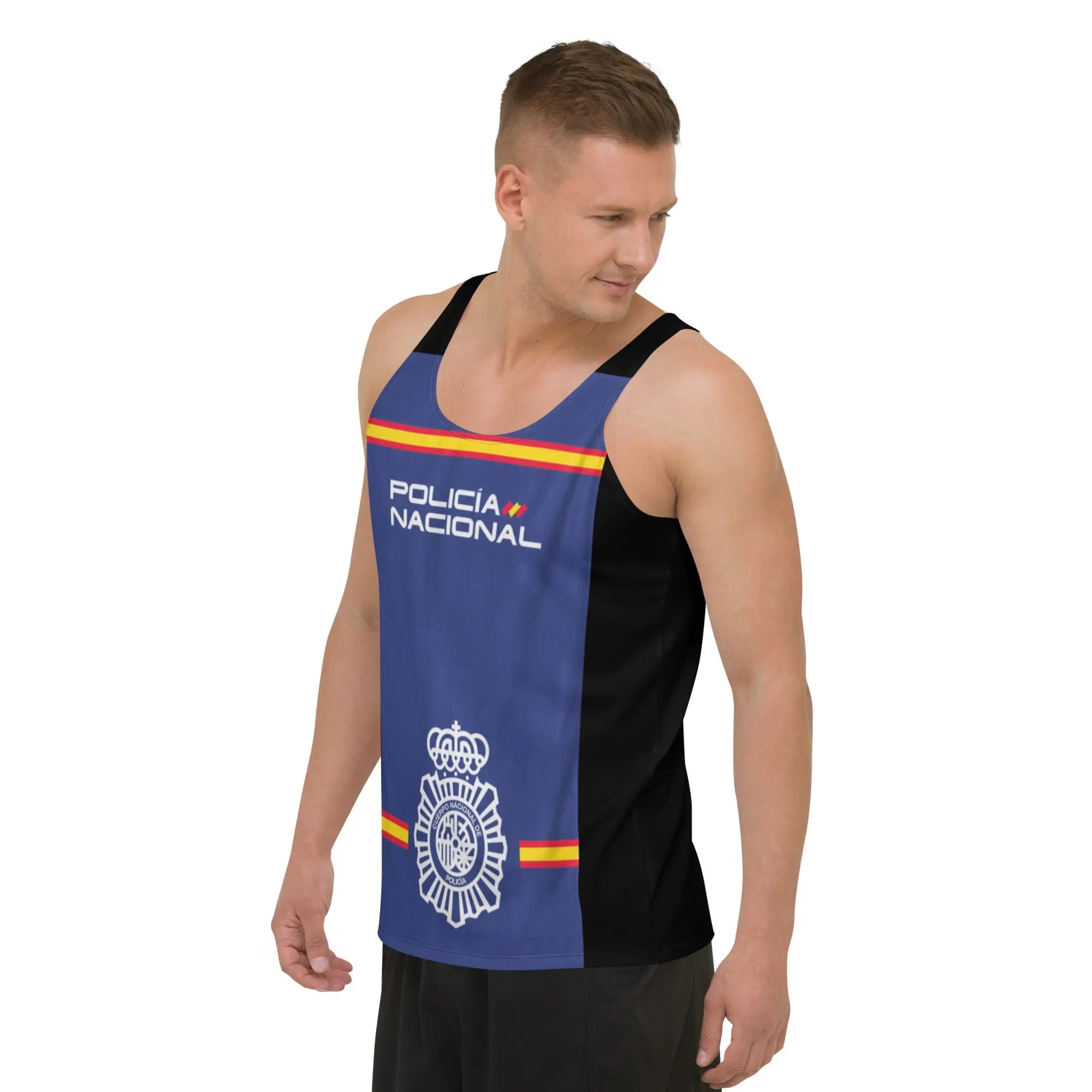 Comprar Camiseta Policía Nacional de tirantes unisex Bandera España La Flamenca de Borgoña Patricia Muñoz VOX