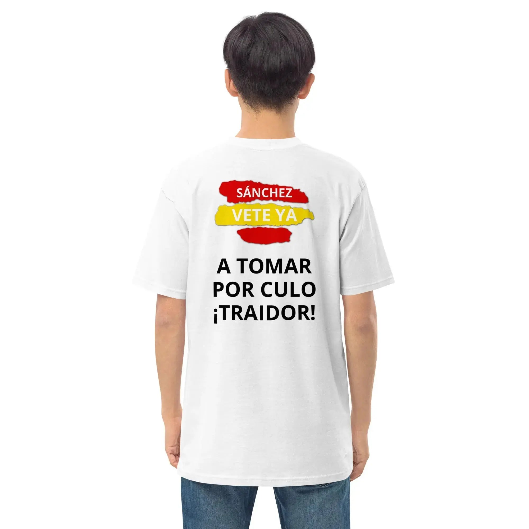 Comprar Camiseta SÁNCHEZ VETE YA A TOMAR POR CULO ¡TRAIDOR! Bandera España La Flamenca de Borgoña Patricia Muñoz VOX