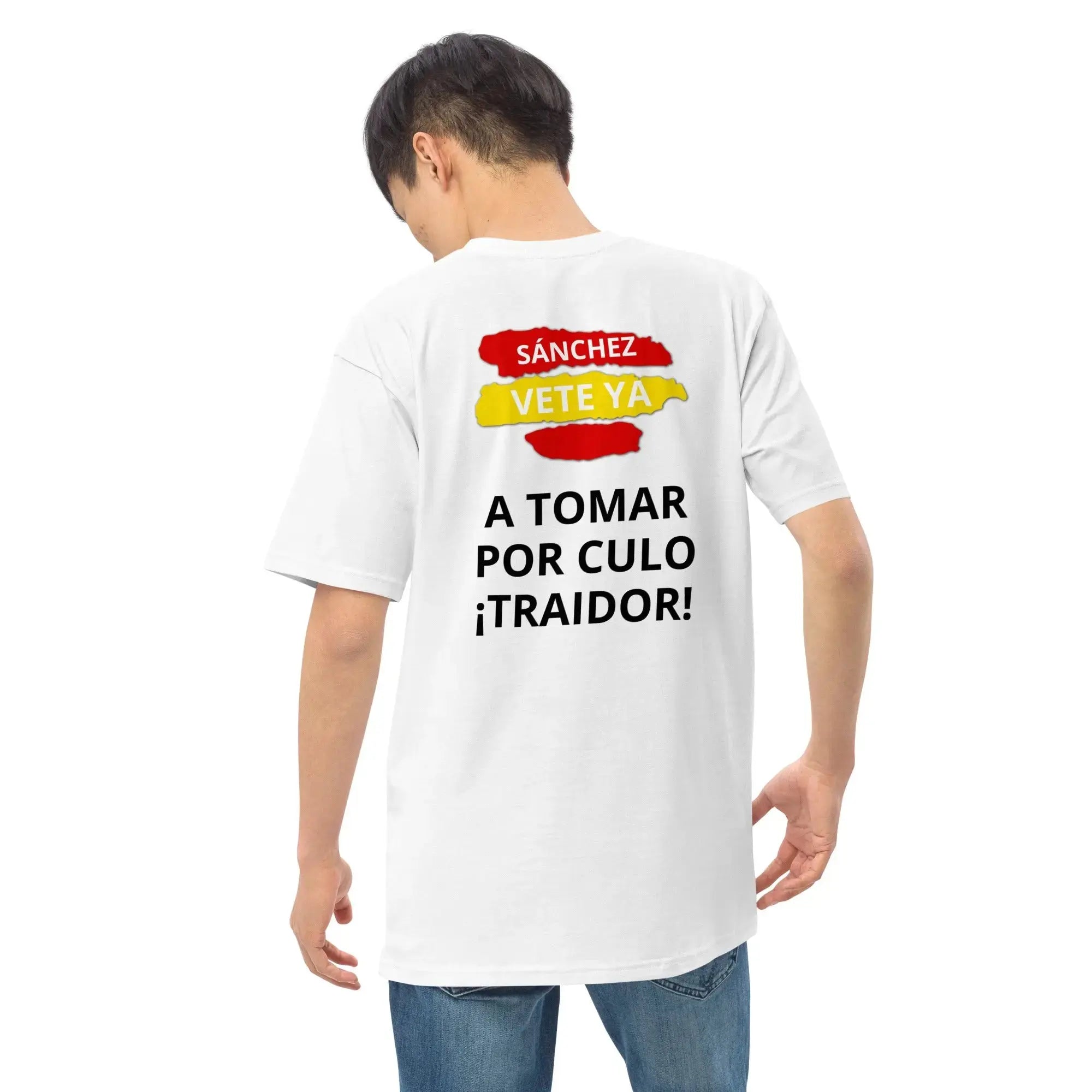 Comprar Camiseta SÁNCHEZ VETE YA A TOMAR POR CULO ¡TRAIDOR! Bandera España La Flamenca de Borgoña Patricia Muñoz VOX