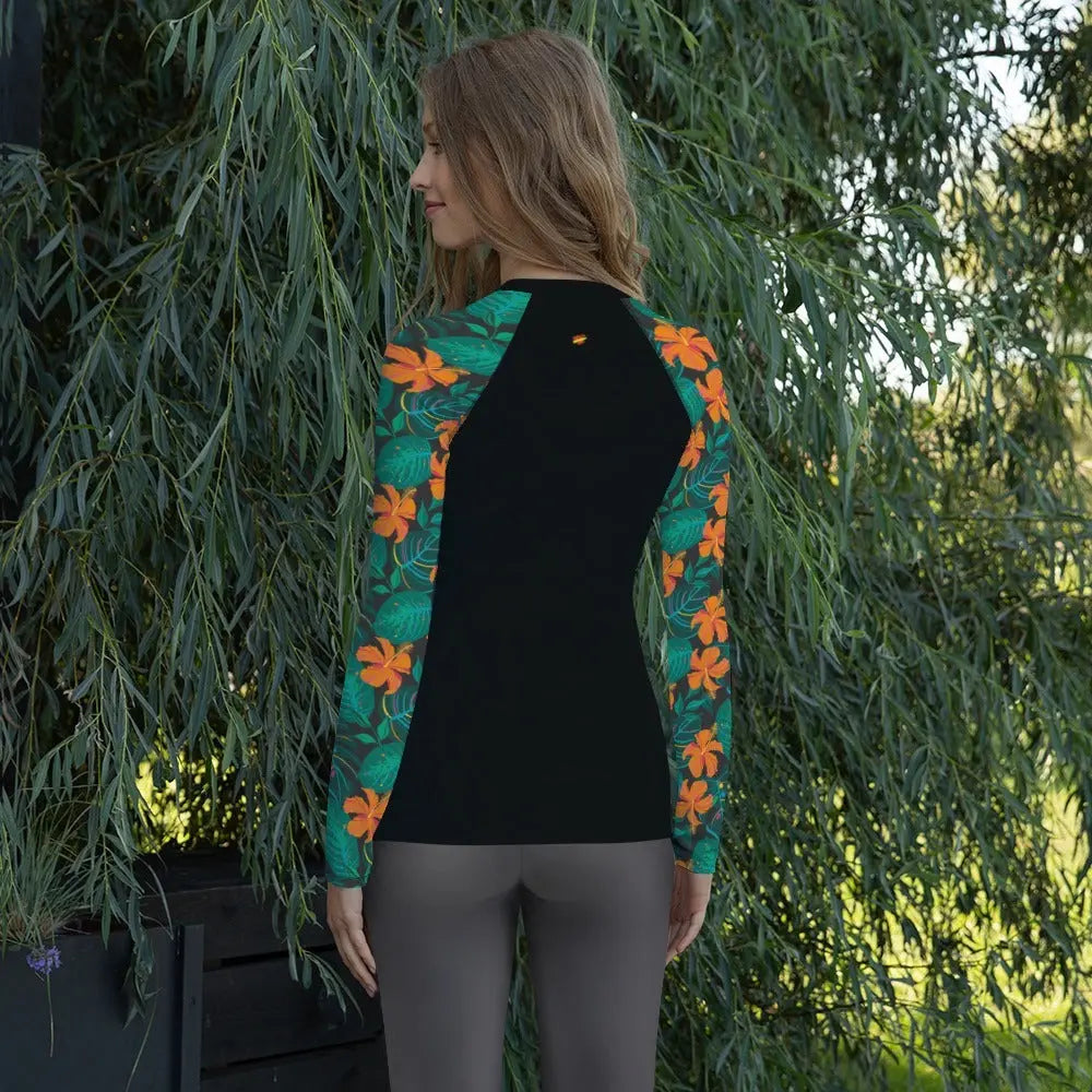 Comprar Camiseta Surf floreada UPF50 para mujer Bandera España La Flamenca de Borgoña Patricia Muñoz VOX