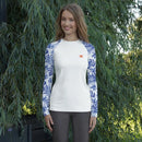 Comprar Camiseta Surf hojas azules UPF50 mujer Bandera España La Flamenca de Borgoña Patricia Muñoz VOX
