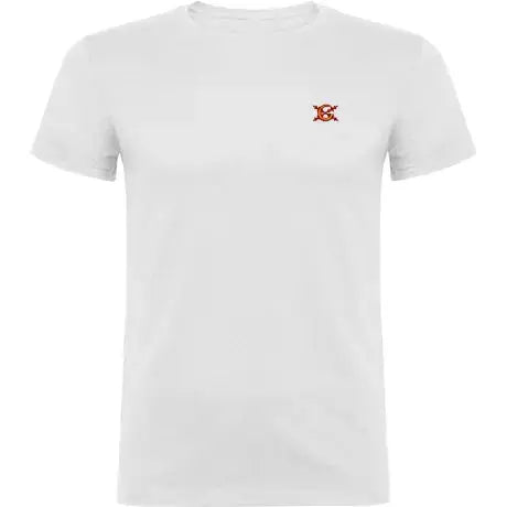 Comprar Camiseta de España blanca hombre manga corta Bandera España La Flamenca de Borgoña Patricia Muñoz VOX