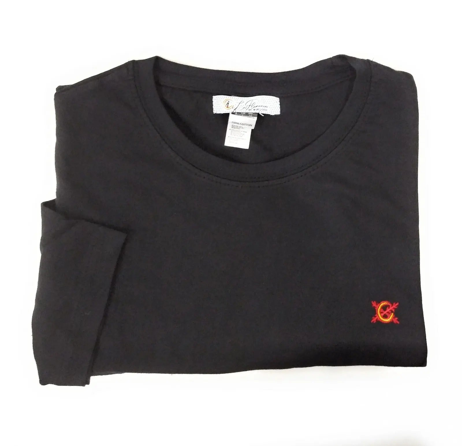 Comprar Camiseta de España negra hombre cuello redondo Bandera España La Flamenca de Borgoña Patricia Muñoz VOX