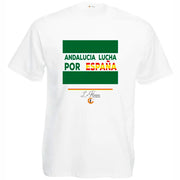 Comprar Camiseta hombre "Andalucía lucha por España" Bandera España La Flamenca de Borgoña Patricia Muñoz VOX