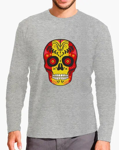 Comprar Camiseta hombre Calavera de España manga larga Bandera España La Flamenca de Borgoña Patricia Muñoz VOX