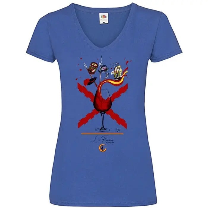 Comprar Camiseta mujer Brindis de los Tercios - delante y detrás Bandera España La Flamenca de Borgoña Patricia Muñoz VOX