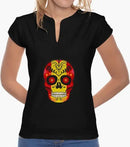Comprar Camiseta mujer Calavera cuello mao Bandera España La Flamenca de Borgoña Patricia Muñoz VOX