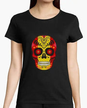 Comprar Camiseta mujer Calavera de España Bandera España La Flamenca de Borgoña Patricia Muñoz VOX