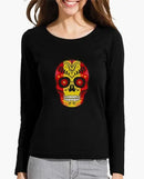 Comprar Camiseta mujer Calavera de España manga larga Bandera España La Flamenca de Borgoña Patricia Muñoz VOX