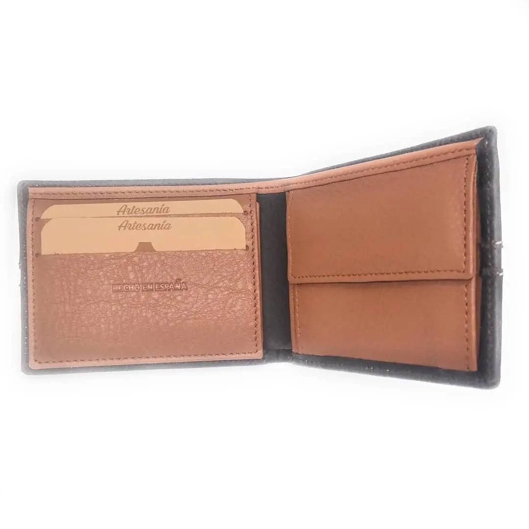 Comprar Cartera Bandera de España piel Ubrique azul línea central Bandera España La Flamenca de Borgoña Patricia Muñoz VOX