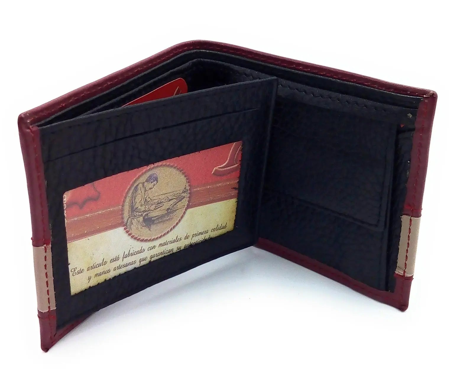 Comprar Cartera España piel granate y gris Bandera España La Flamenca de Borgoña Patricia Muñoz VOX