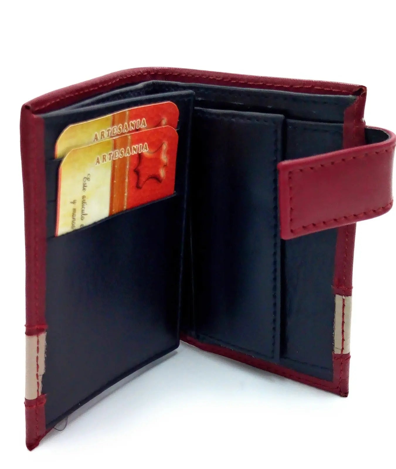 Comprar Cartera España piel granate y gris Bandera España La Flamenca de Borgoña Patricia Muñoz VOX