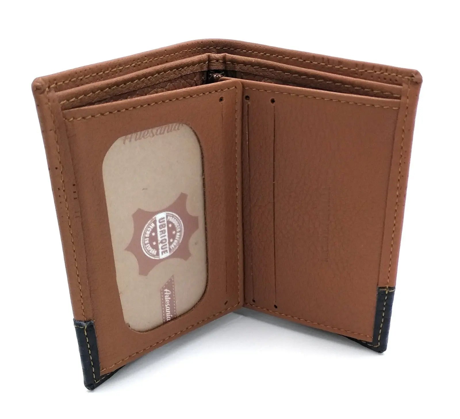 Comprar Cartera de piel marrón y azul bandera de España Bandera España La Flamenca de Borgoña Patricia Muñoz VOX