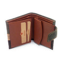 Comprar Cartera piel serraje Ubrique Bandera España tricolor marrón verde y sellado taurino Bandera España La Flamenca de Borgoña Patricia Muñoz VOX