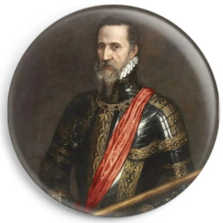 Comprar Chapa Duque de Alba, Fernando Álvarez de Toledo Bandera España La Flamenca de Borgoña Patricia Muñoz VOX