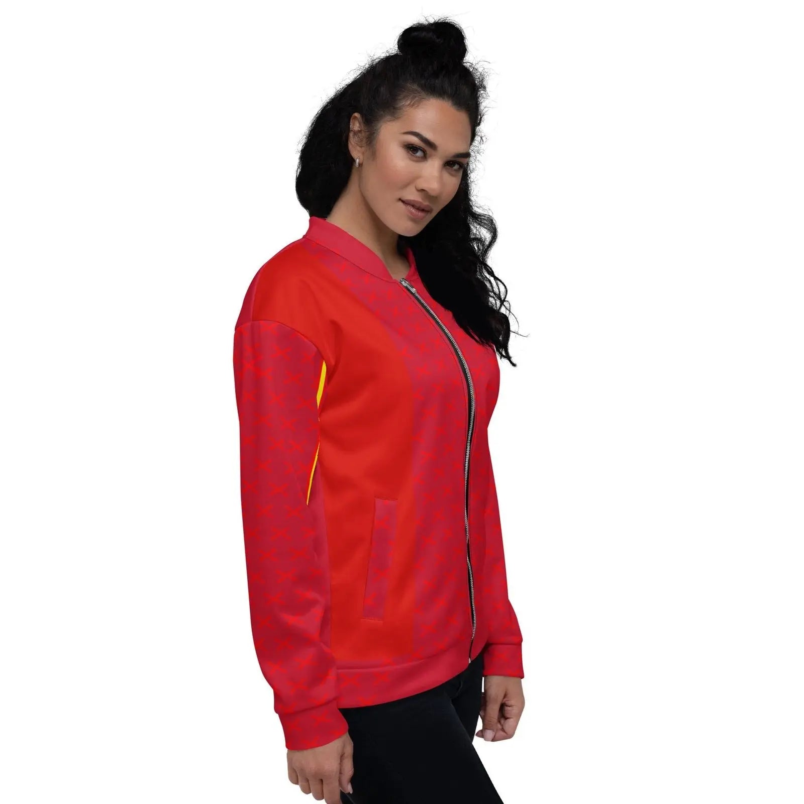 Comprar Chaqueta Bandera España bomber unisex Bandera España La Flamenca de Borgoña Patricia Muñoz VOX