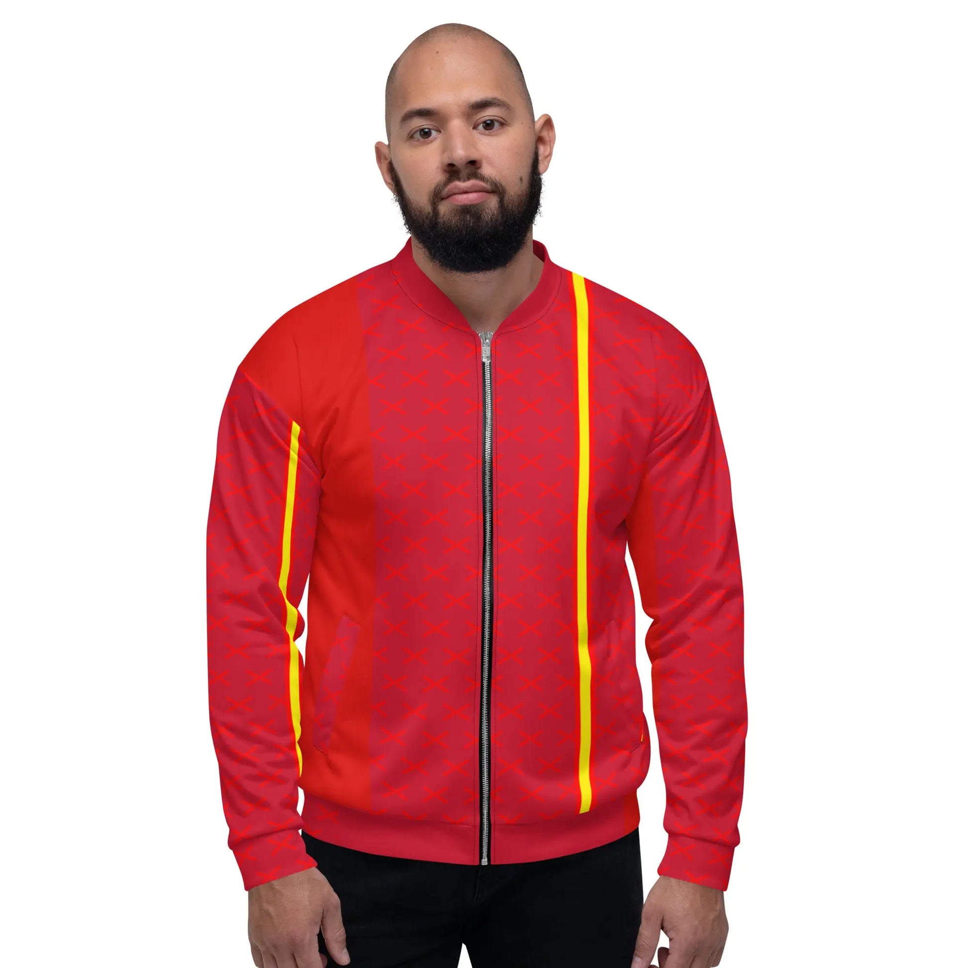 Comprar Chaqueta Bandera España bomber unisex roja Bandera España La Flamenca de Borgoña Patricia Muñoz VOX