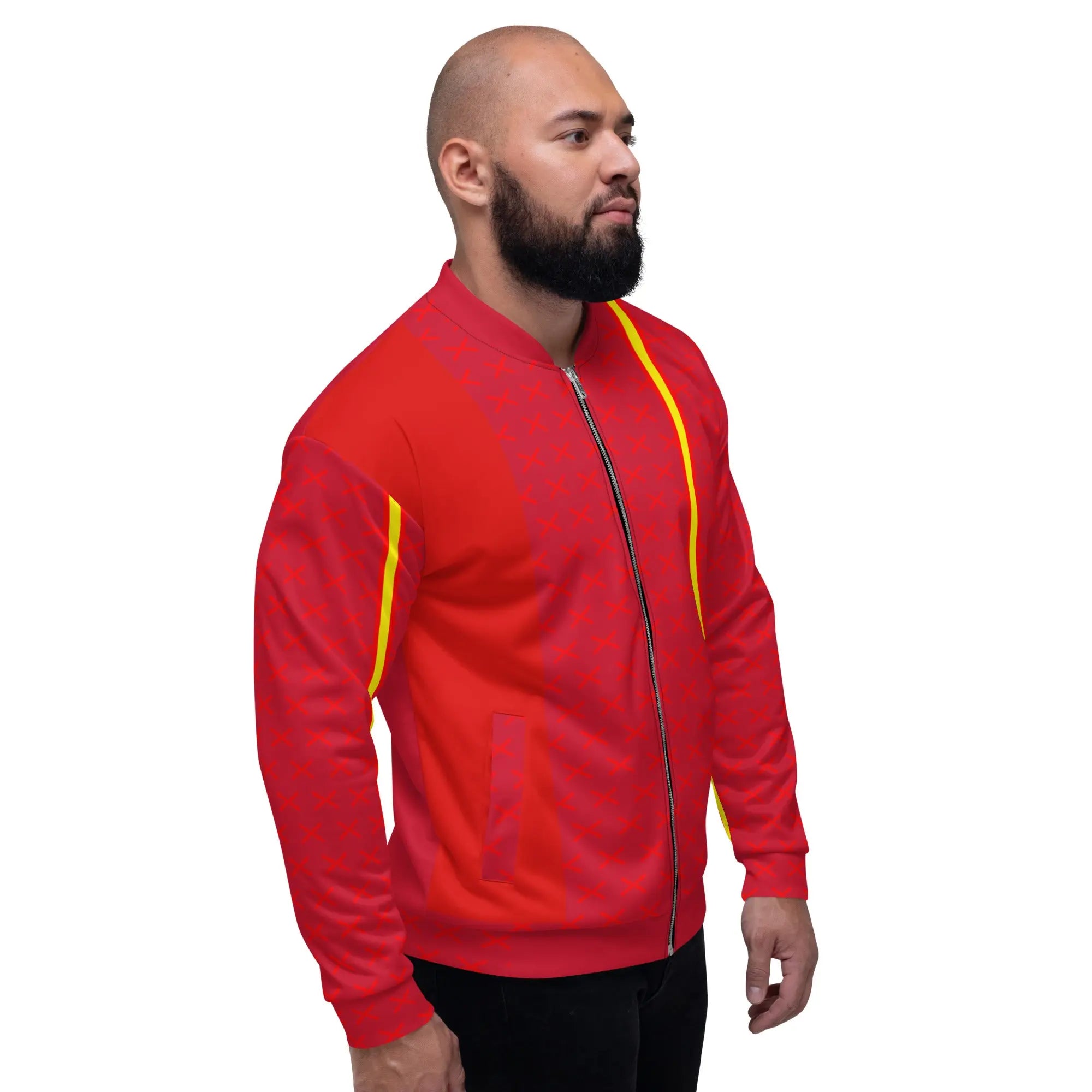 Comprar Chaqueta Bandera España bomber unisex roja Bandera España La Flamenca de Borgoña Patricia Muñoz VOX