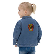 Comprar Chaqueta vaquera orgánica infantil Calavera de España bordada Bandera España La Flamenca de Borgoña Patricia Muñoz VOX