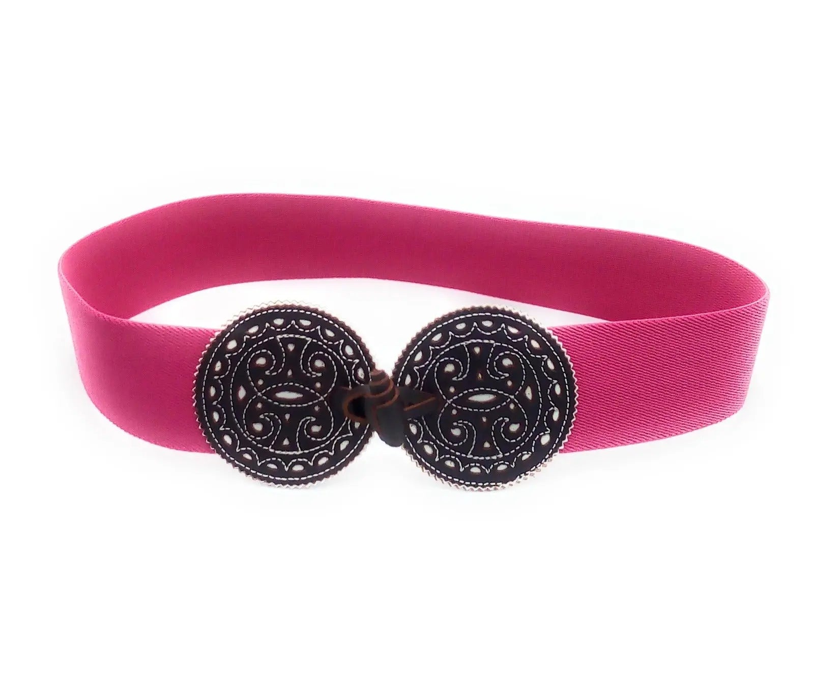 Comprar Cinturón Romero elástico rosa fucsia Bandera España La Flamenca de Borgoña Patricia Muñoz VOX