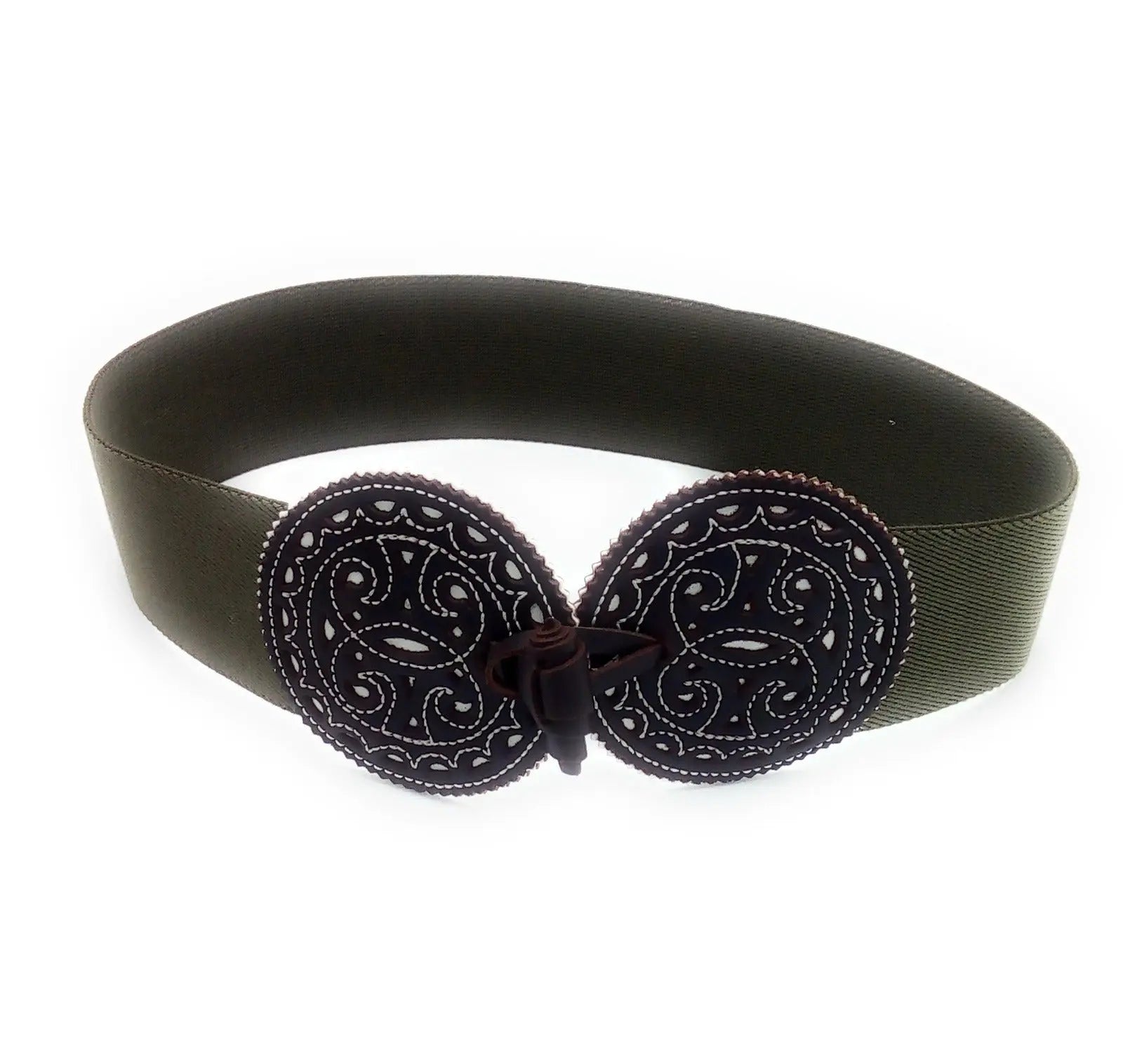 Comprar Cinturón Romero elástico verde Bandera España La Flamenca de Borgoña Patricia Muñoz VOX