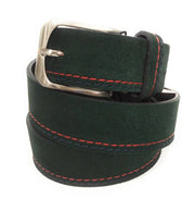 Comprar Cinturón verde piel serraje con contraste - OFERTA Bandera España La Flamenca de Borgoña Patricia Muñoz VOX