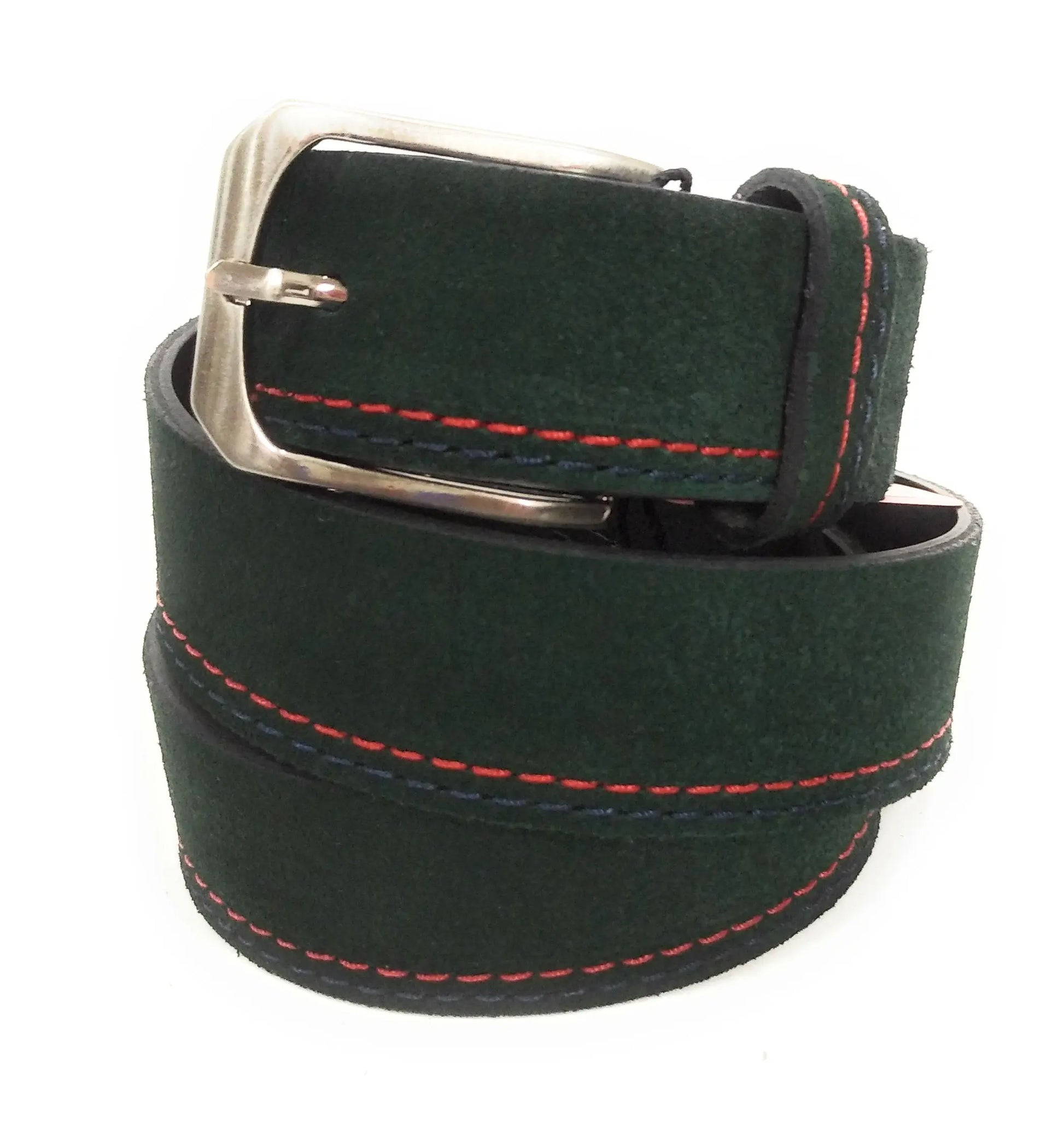 Comprar Cinturón verde piel serraje con contraste - OFERTA Bandera España La Flamenca de Borgoña Patricia Muñoz VOX