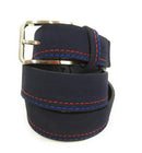 Comprar Cinturón azul piel serraje con contraste Bandera España La Flamenca de Borgoña Patricia Muñoz VOX