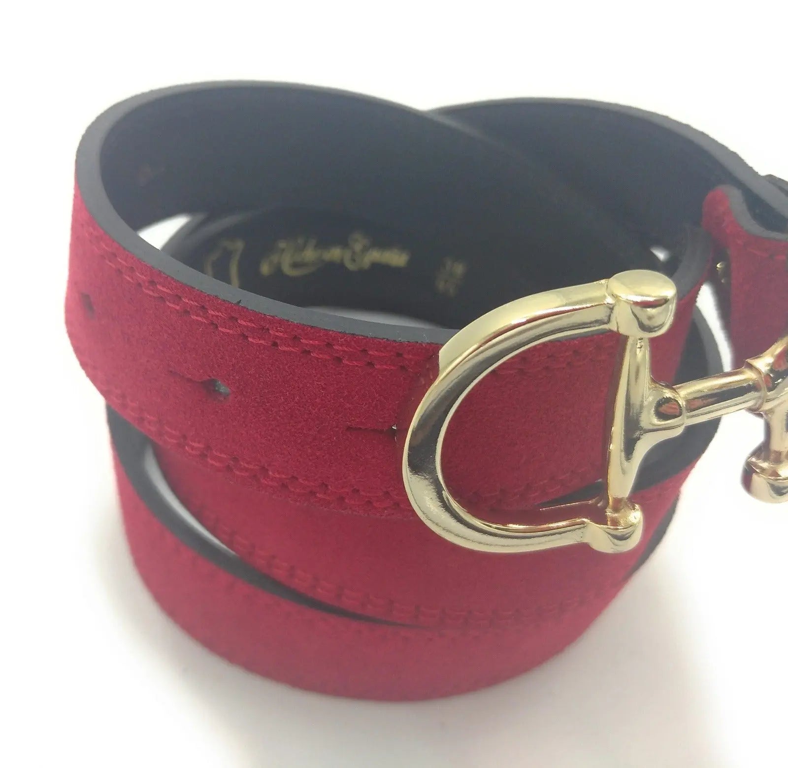 Comprar Cinturón rojo serraje Mordida de caballo Bandera España La Flamenca de Borgoña Patricia Muñoz VOX