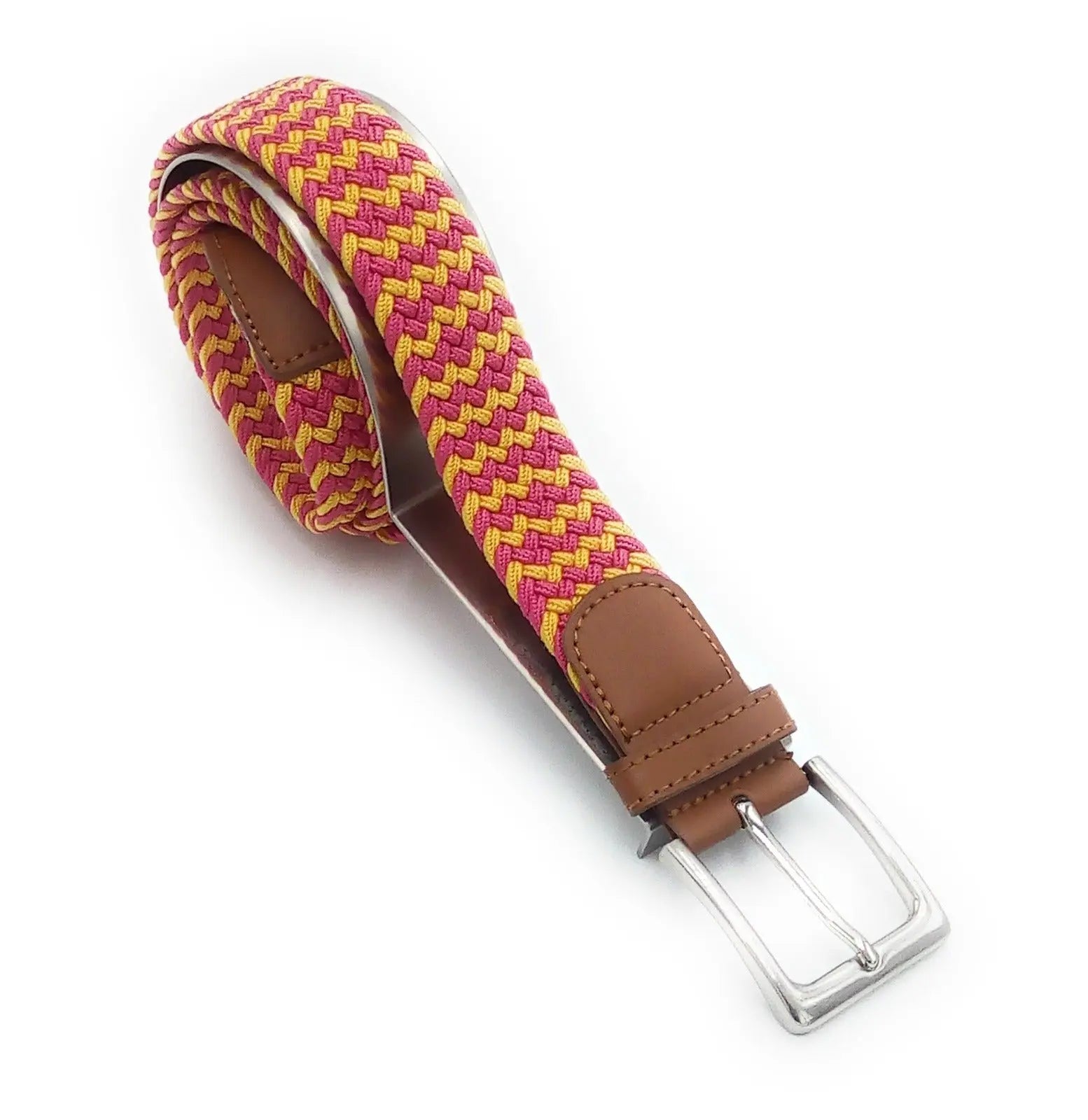 Comprar Cinturón trenzado taurino rosa - OFERTA Bandera España La Flamenca de Borgoña Patricia Muñoz VOX