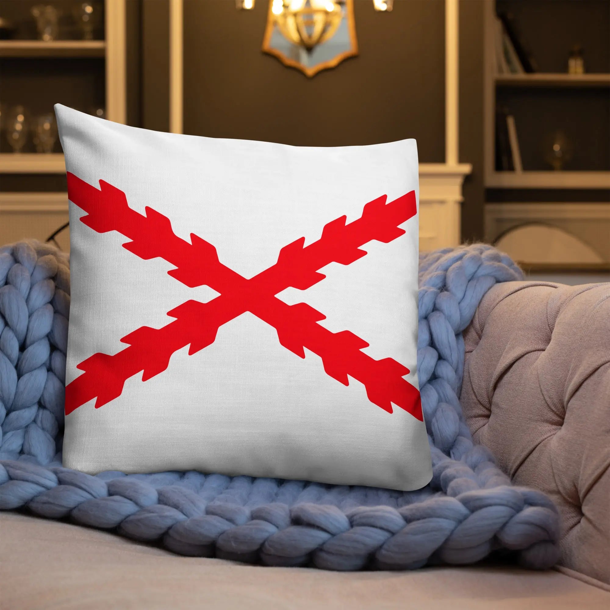 Comprar Cojín Cruz de Borgoña Bandera España La Flamenca de Borgoña Patricia Muñoz VOX