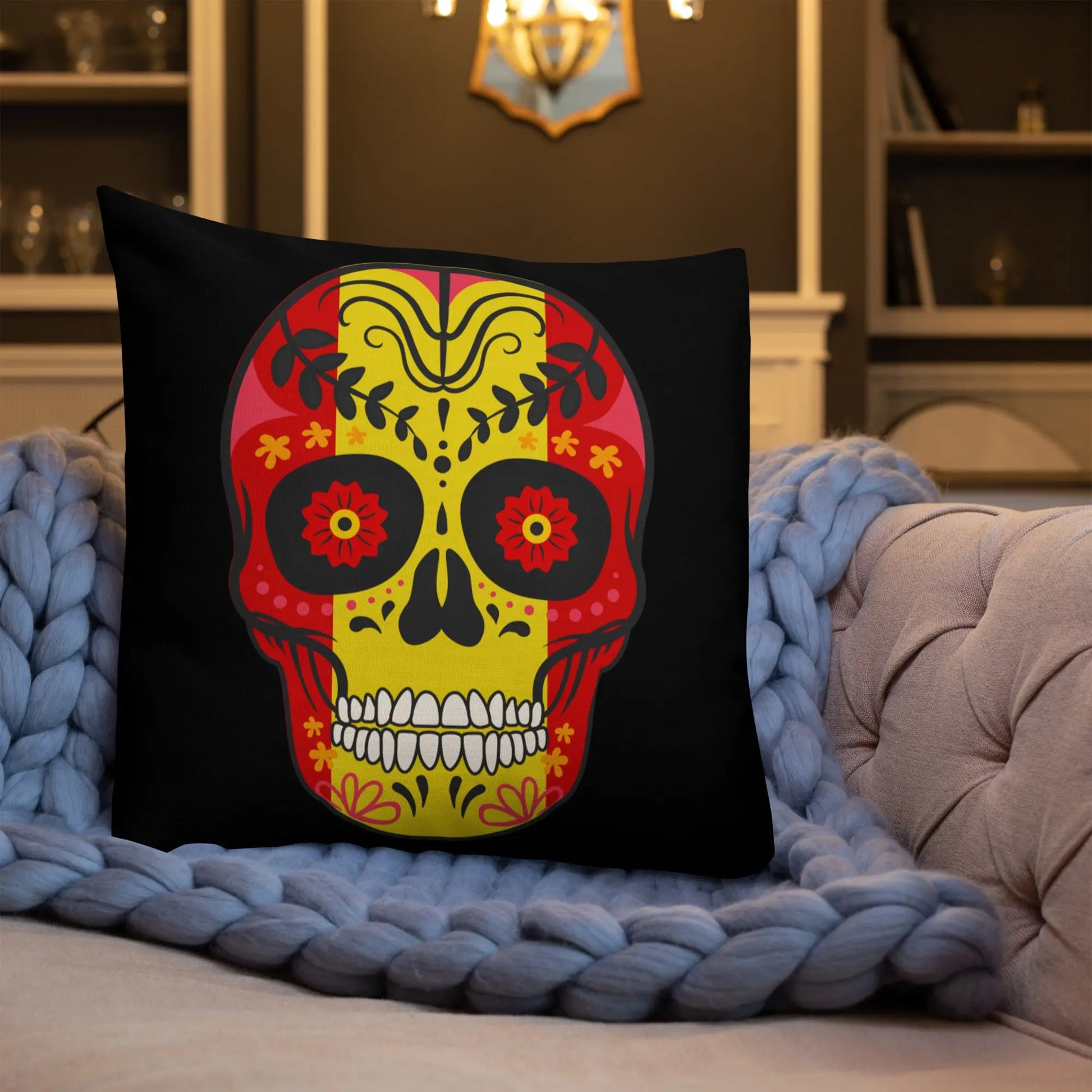 Comprar Cojín calavera España Bandera España La Flamenca de Borgoña Patricia Muñoz VOX