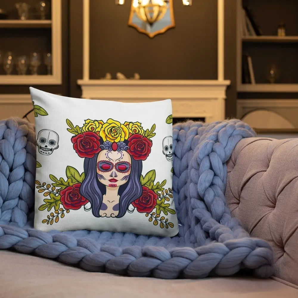 Comprar Cojín calavera La Muerte Bandera España La Flamenca de Borgoña Patricia Muñoz VOX