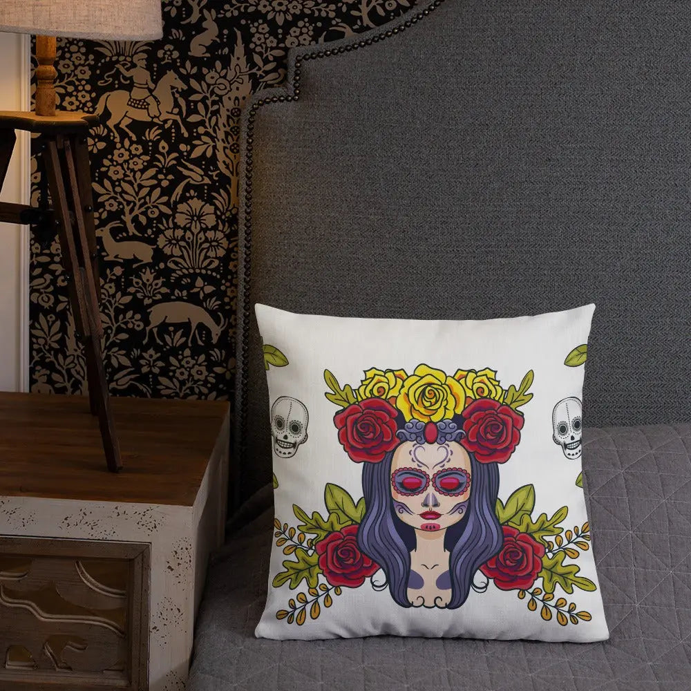 Comprar Cojín calavera La Muerte Bandera España La Flamenca de Borgoña Patricia Muñoz VOX