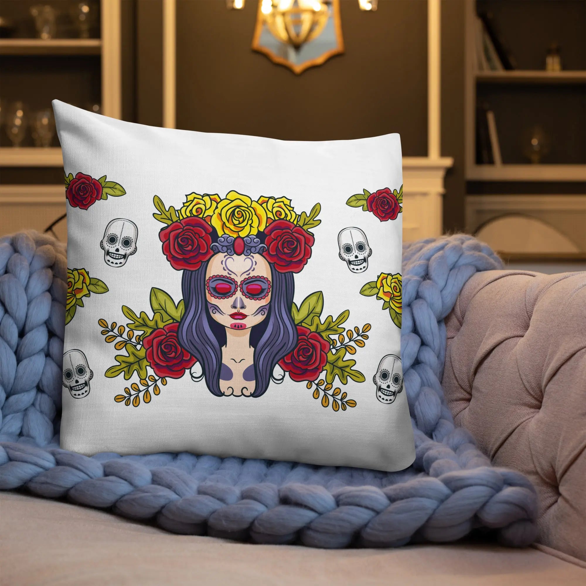 Comprar Cojín calavera La Muerte Bandera España La Flamenca de Borgoña Patricia Muñoz VOX