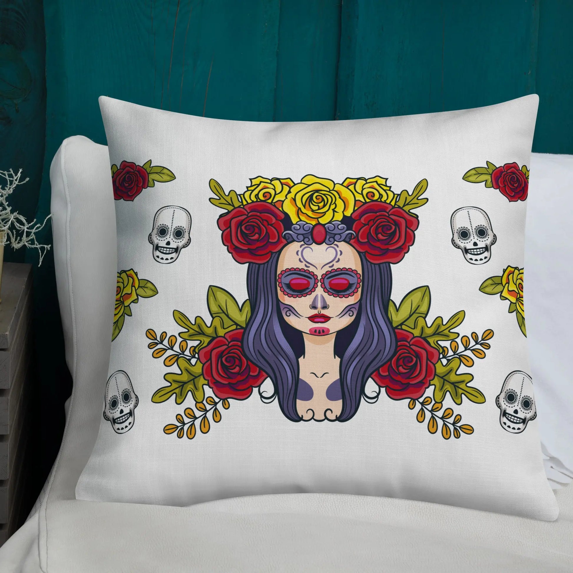 Comprar Cojín calavera La Muerte Bandera España La Flamenca de Borgoña Patricia Muñoz VOX