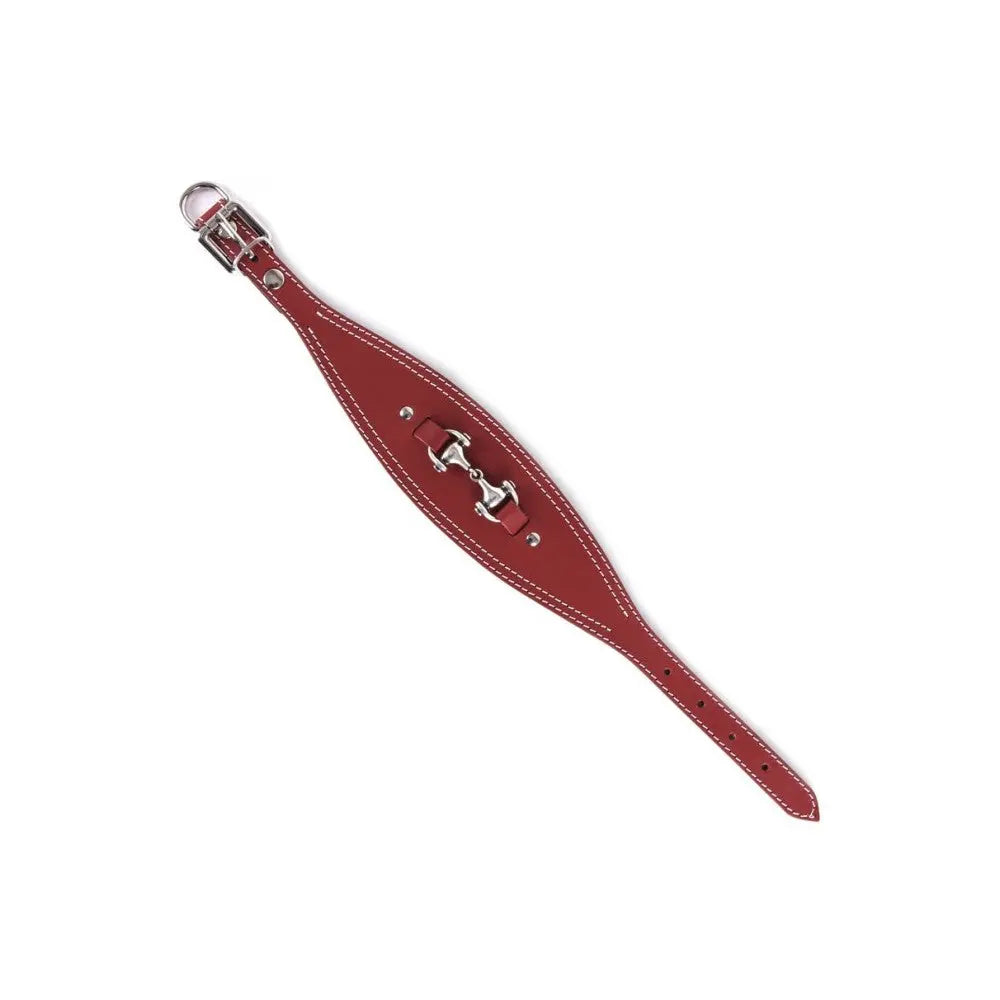 Comprar Collar de cuero para Galgo bocado burdeos La Flamenca de Borgoña, Bandera de España, Cruz de Borgoña, Patricia Muñoz, VOX, Santiago Abascal 