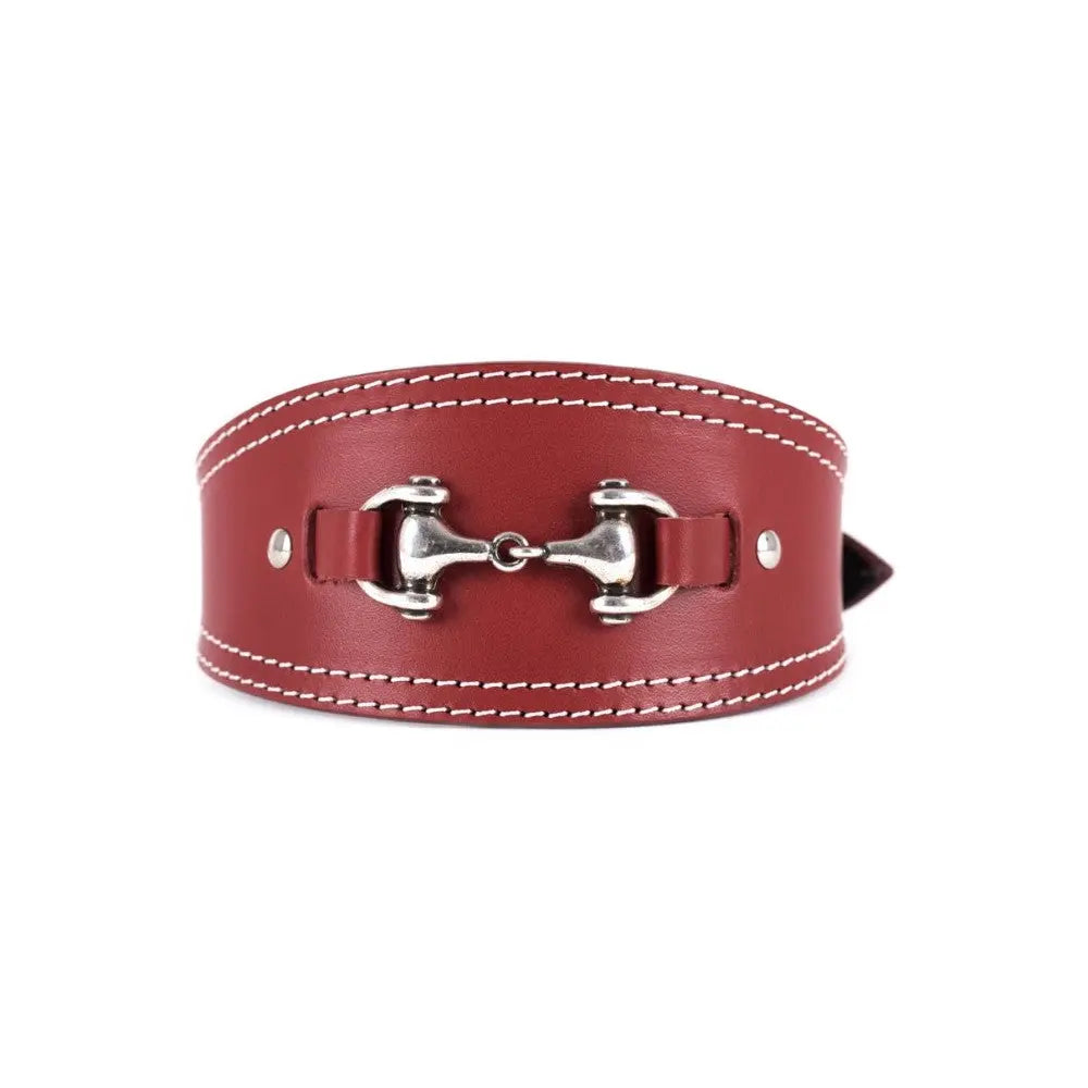 Comprar Collar de cuero para Galgo bocado burdeos La Flamenca de Borgoña, Bandera de España, Cruz de Borgoña, Patricia Muñoz, VOX, Santiago Abascal 