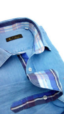 Comprar Copia de Camisa Bandera España Hombre Denim Azul La Flamenca de Borgoña, Bandera de España, Cruz de Borgoña, Patricia Muñoz, VOX, Santiago Abascal 