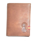 Comprar Copia de Cartera caballero piel serraje tricolor y sellado taurino La Flamenca de Borgoña, Bandera de España, Cruz de Borgoña, Patricia Muñoz, VOX, Santiago Abascal 