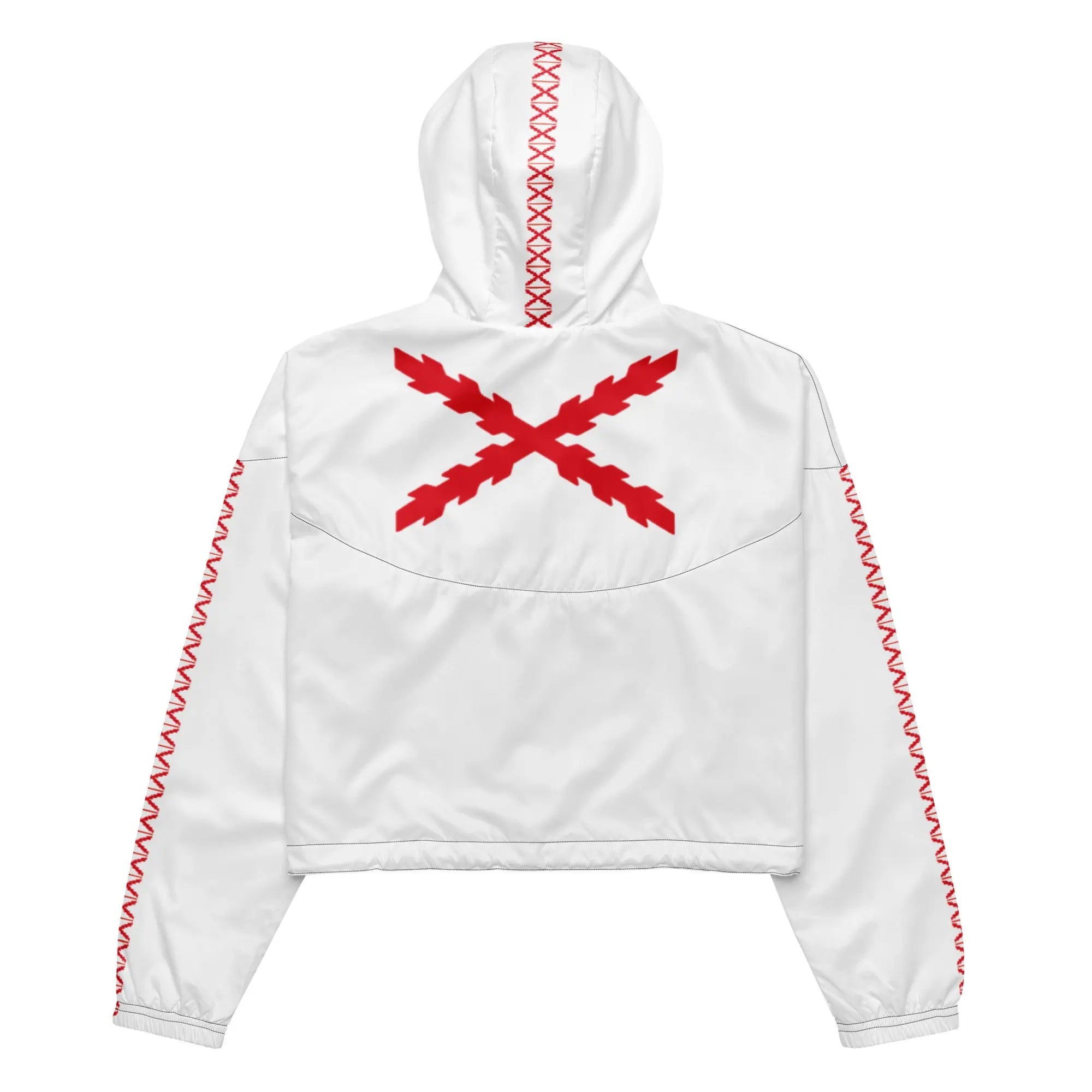 Comprar Cortavientos Cruz de Borgoña crop para mujer Bandera España La Flamenca de Borgoña Patricia Muñoz VOX